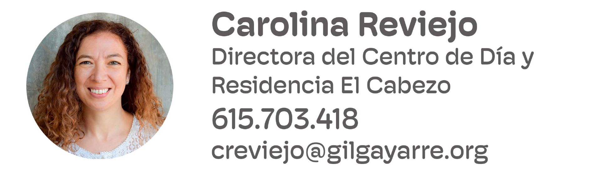 Contacto de Carolina Reviejo, directora y psic�loga de la Residencia `El Cabezo` de la Fundaci�n Gil Gayarre